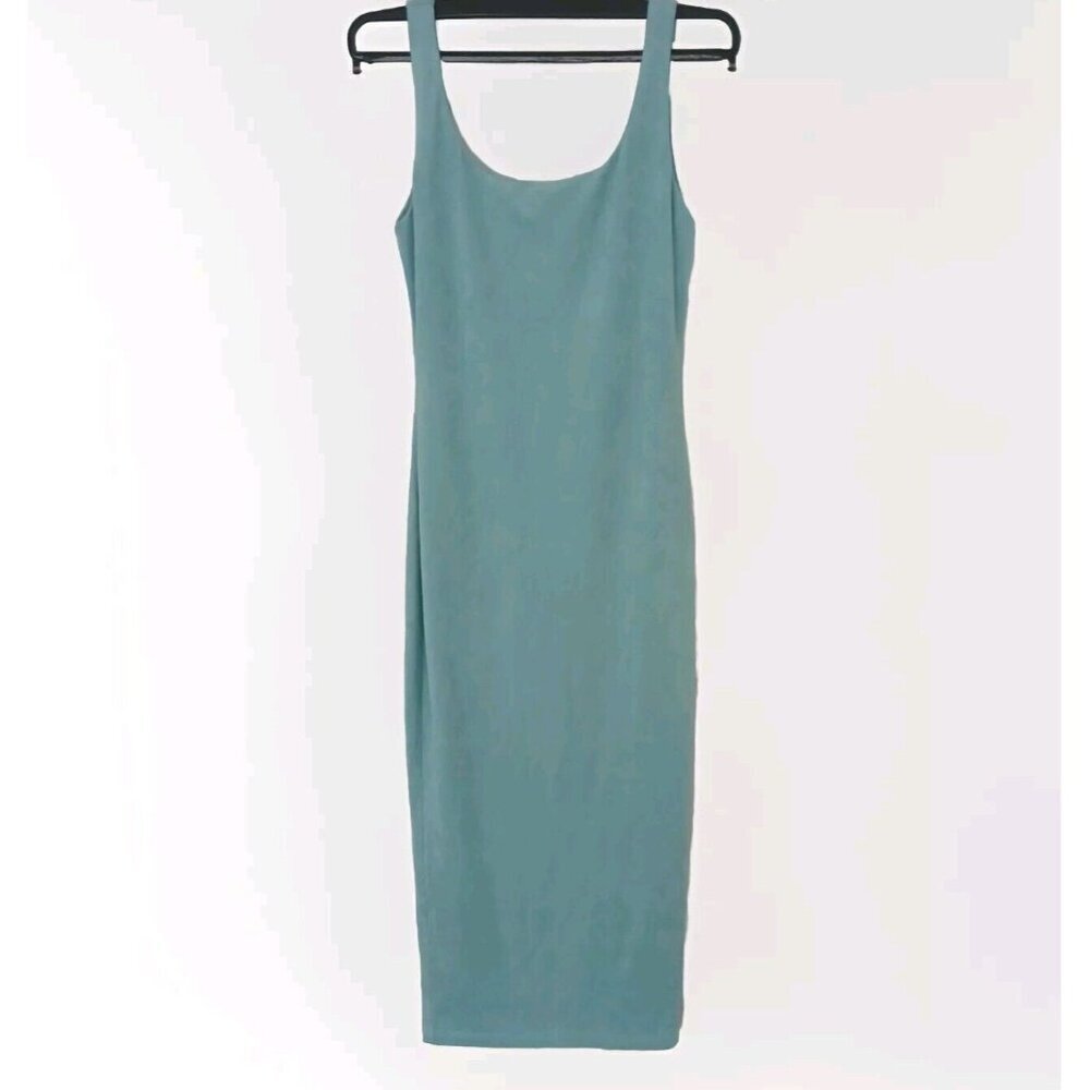 LUX LA Aqua Bodycon Maxi Dress Small Babydoll Stretch Tank Dress P2P 11.5" - Picture 2 of 6